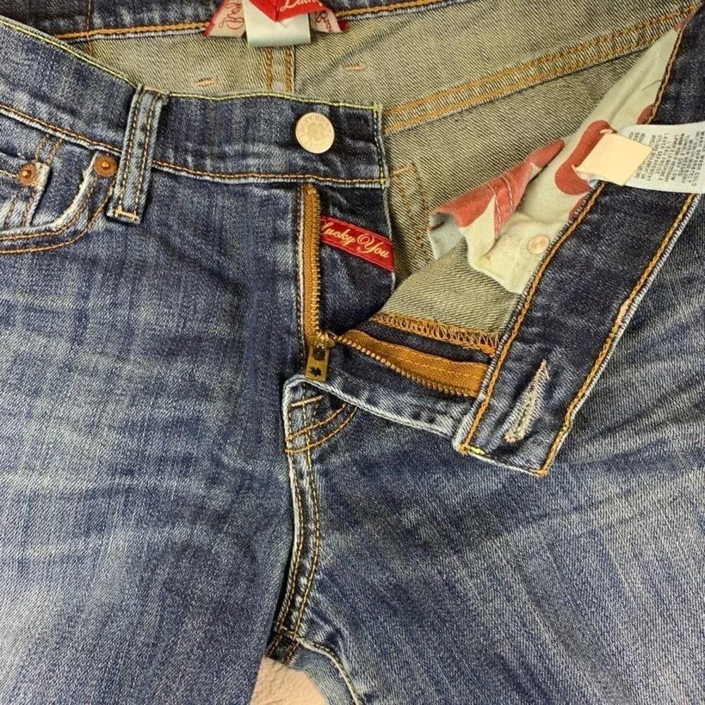 Lucky Brand Sweet N Low Bootcut Jeans Womens 8/29 Blue Denim Embroidered Pockets